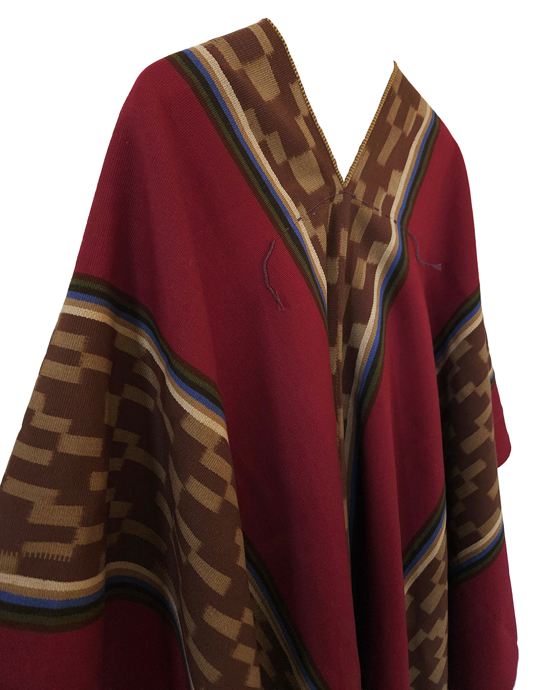 Close-up of natural sheep wool texture on Tacuil Argentine poncho