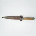 Handmade yellow potro bone knife with leather sheath