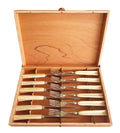 White Ñandú cutlery set in wooden case