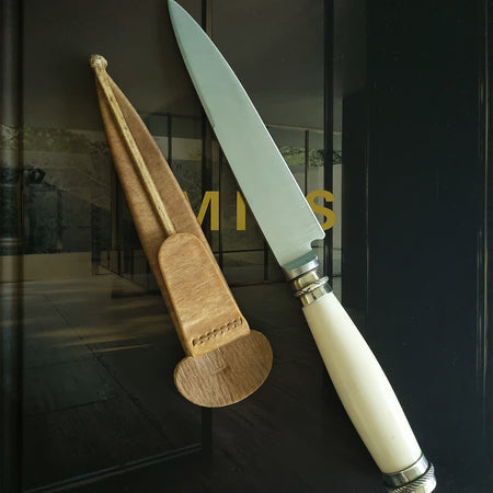 Potro Bone and Alpaca Knife with Leather Sheath