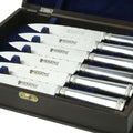 Argentum sterling silver 6-piece steak knife set in wooden case