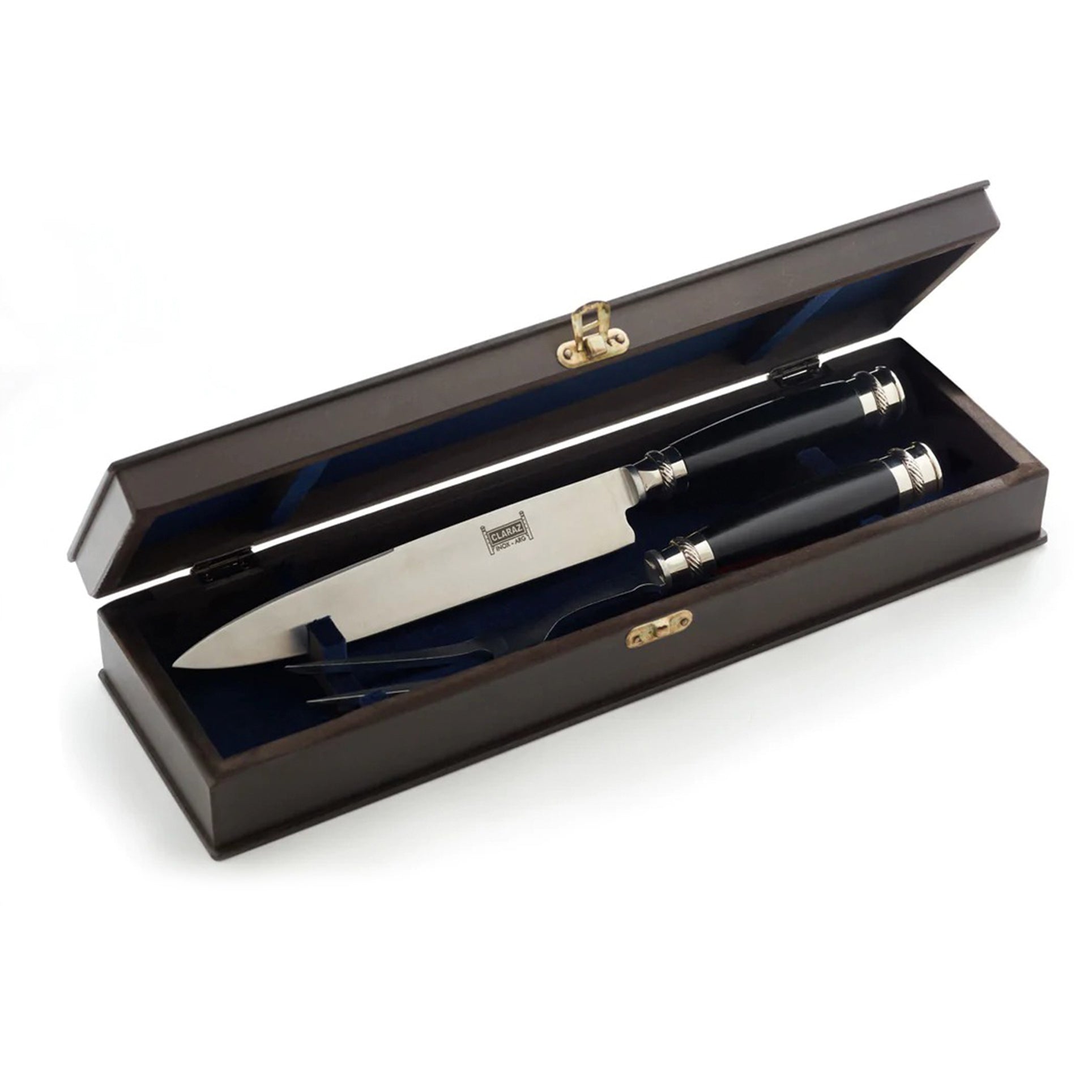 Black Patagonula Argentine carving set with knife and carving fork