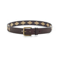 El Cairo Inca Argentine leather polo belt with beige geometric pattern