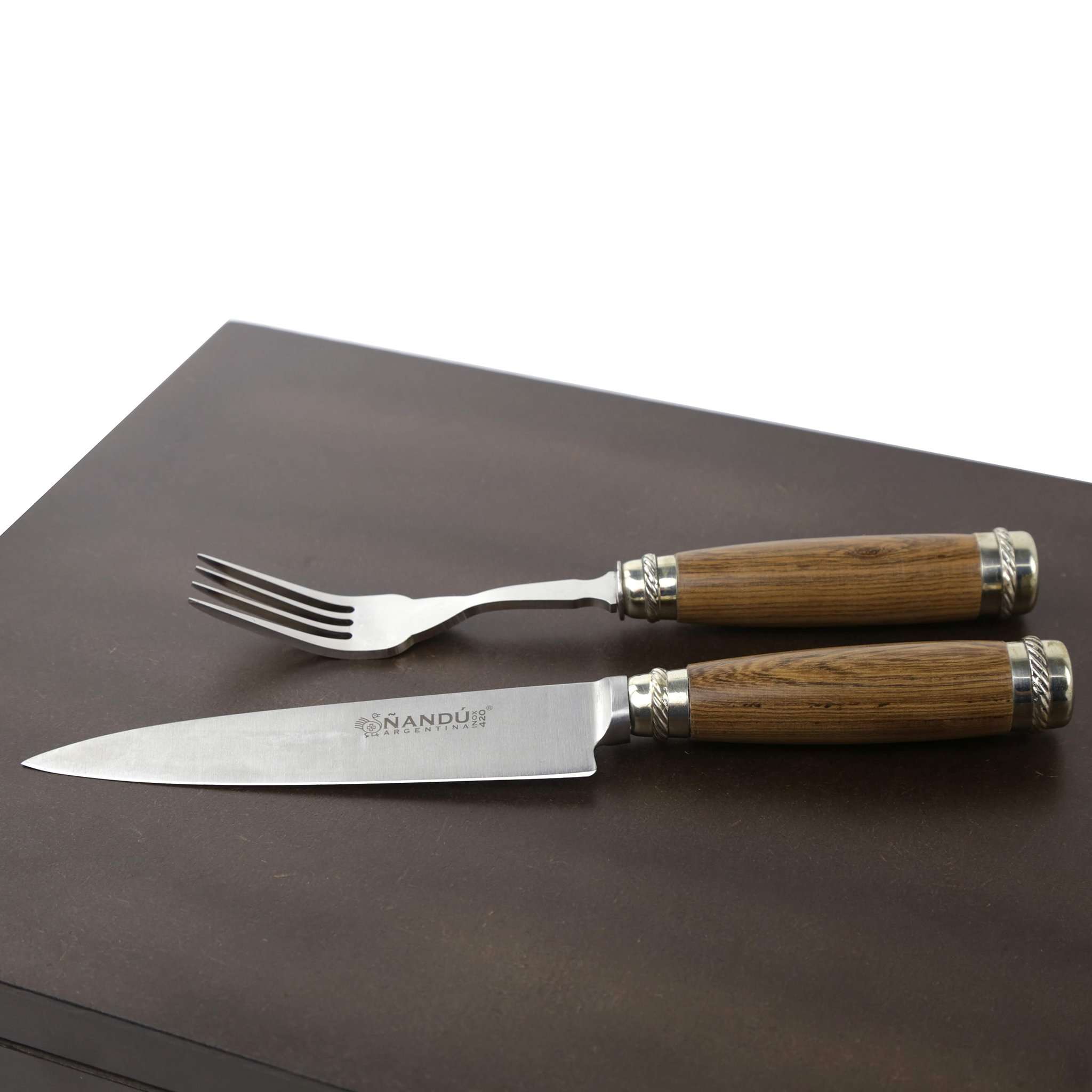 Guayubira wood handle knives and forks
