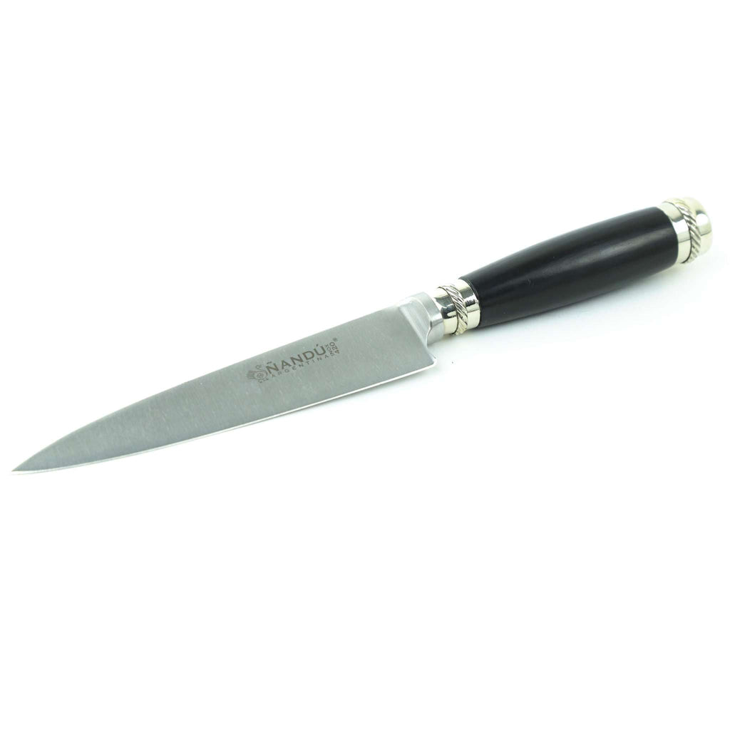 Handmade steak knives with nickel silver details
