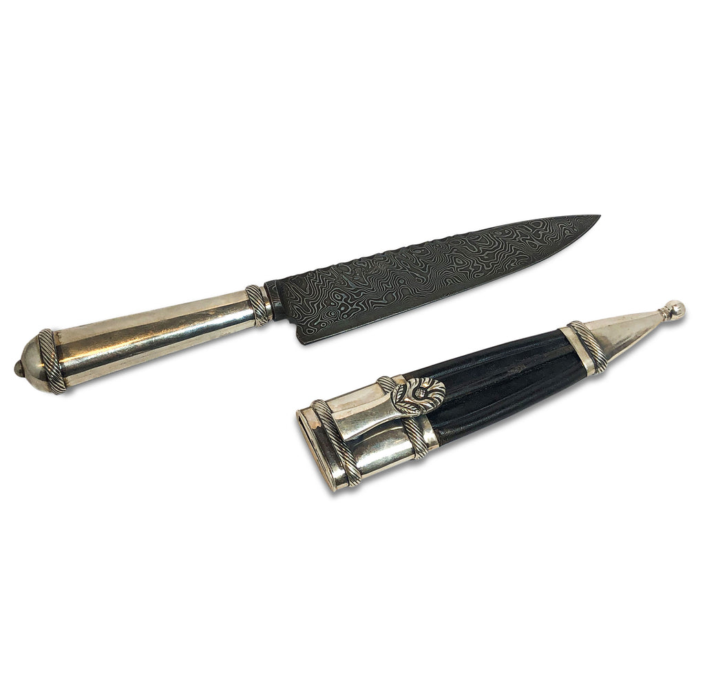 Silver 900 knife with Picasa sheath