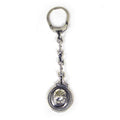 Sterling silver keychain with polo helmet motif - Vakiano