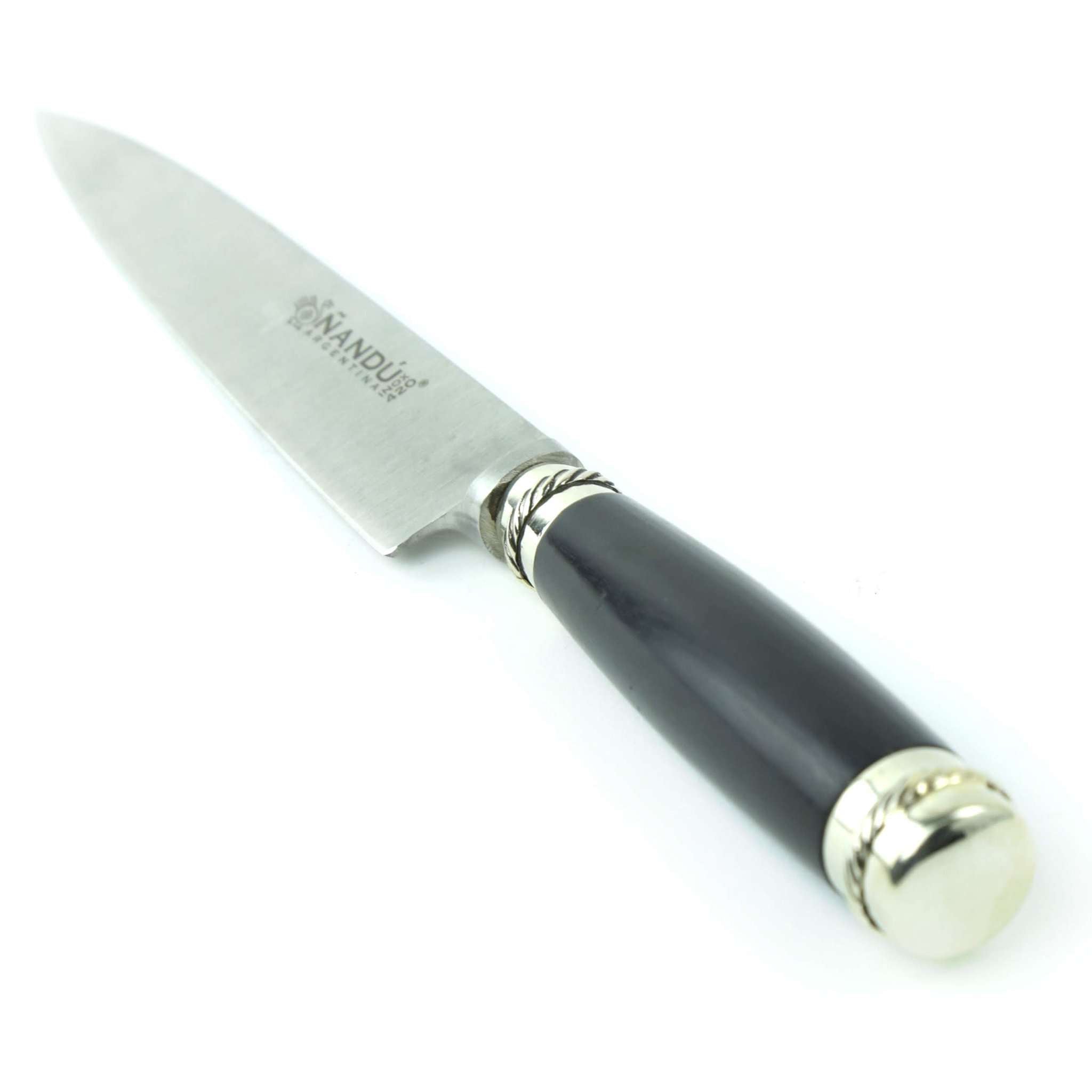 Handmade steak knives with nickel silver details